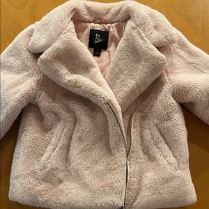 Art Class Soft Pink Faux Fur Jacket